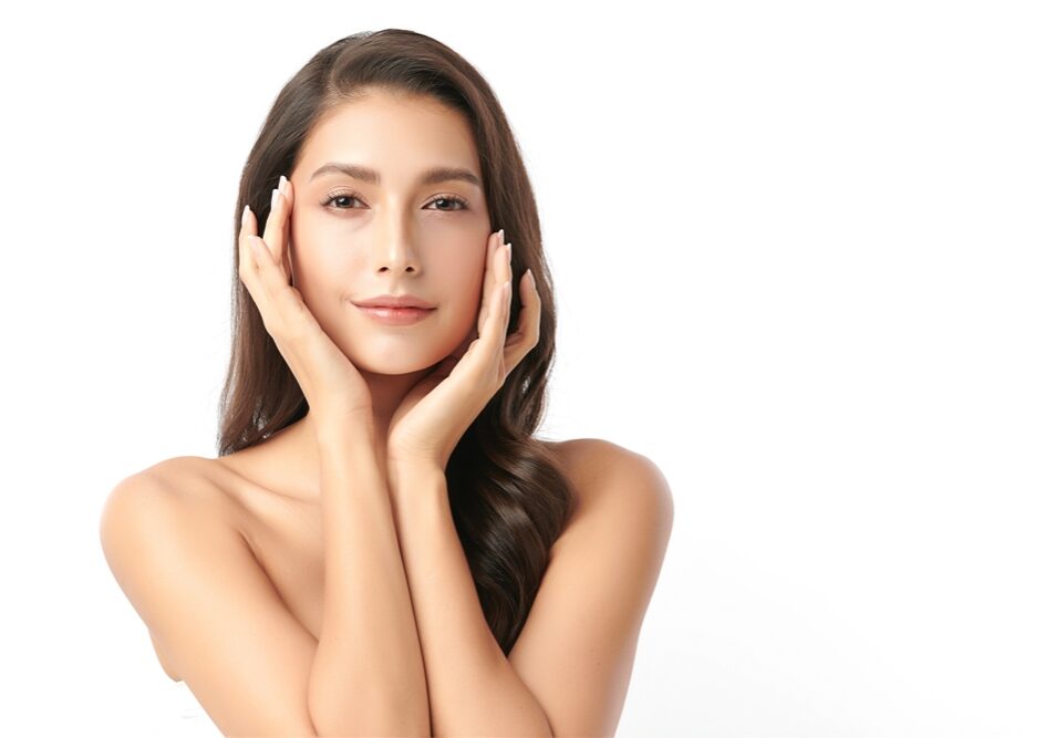 Beautiful,Young,Asian,Woman,With,Clean,Fresh,Skin,On,White